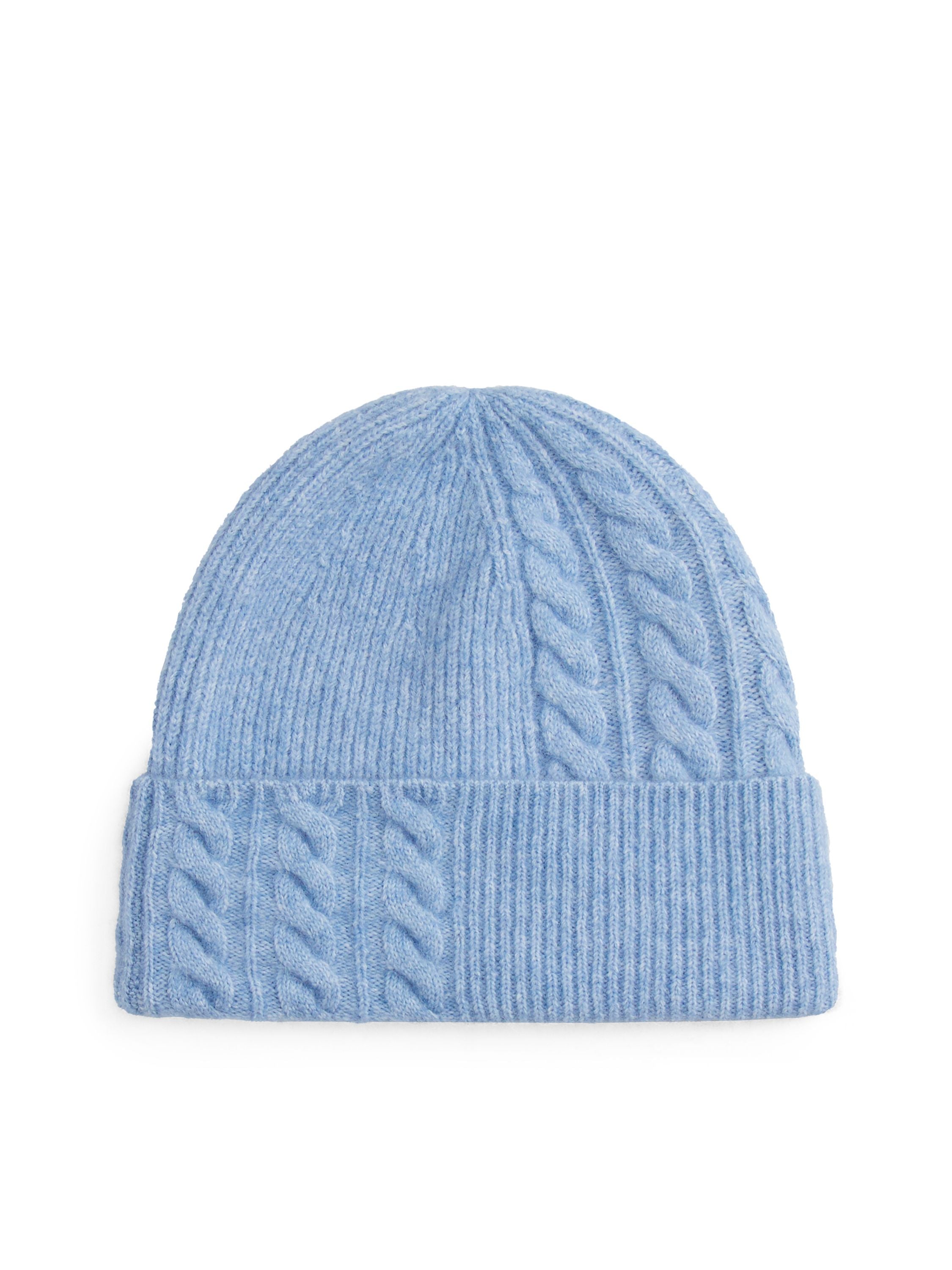 Strickmütze mit Zopfmuster - C2B-BLUE - Blau