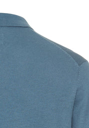 Leichtes Strick-Polo aus reiner Baumwolle - 43-Stone Blue - Blau