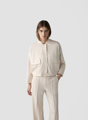 Sweatshirtjacke aus Viskosemix - 5608-Elfenbein - Creme