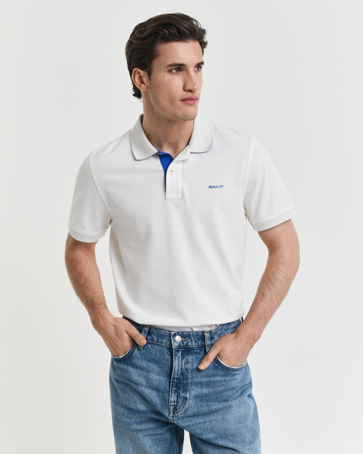 Poloshirt aus Baumwolle - 113-EGGSHELL - Weiß