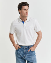 Poloshirt aus Baumwolle - 113-EGGSHELL - Weiß