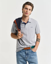 Poloshirt aus Baumwolle - 93-GREY MELANGE - Grau