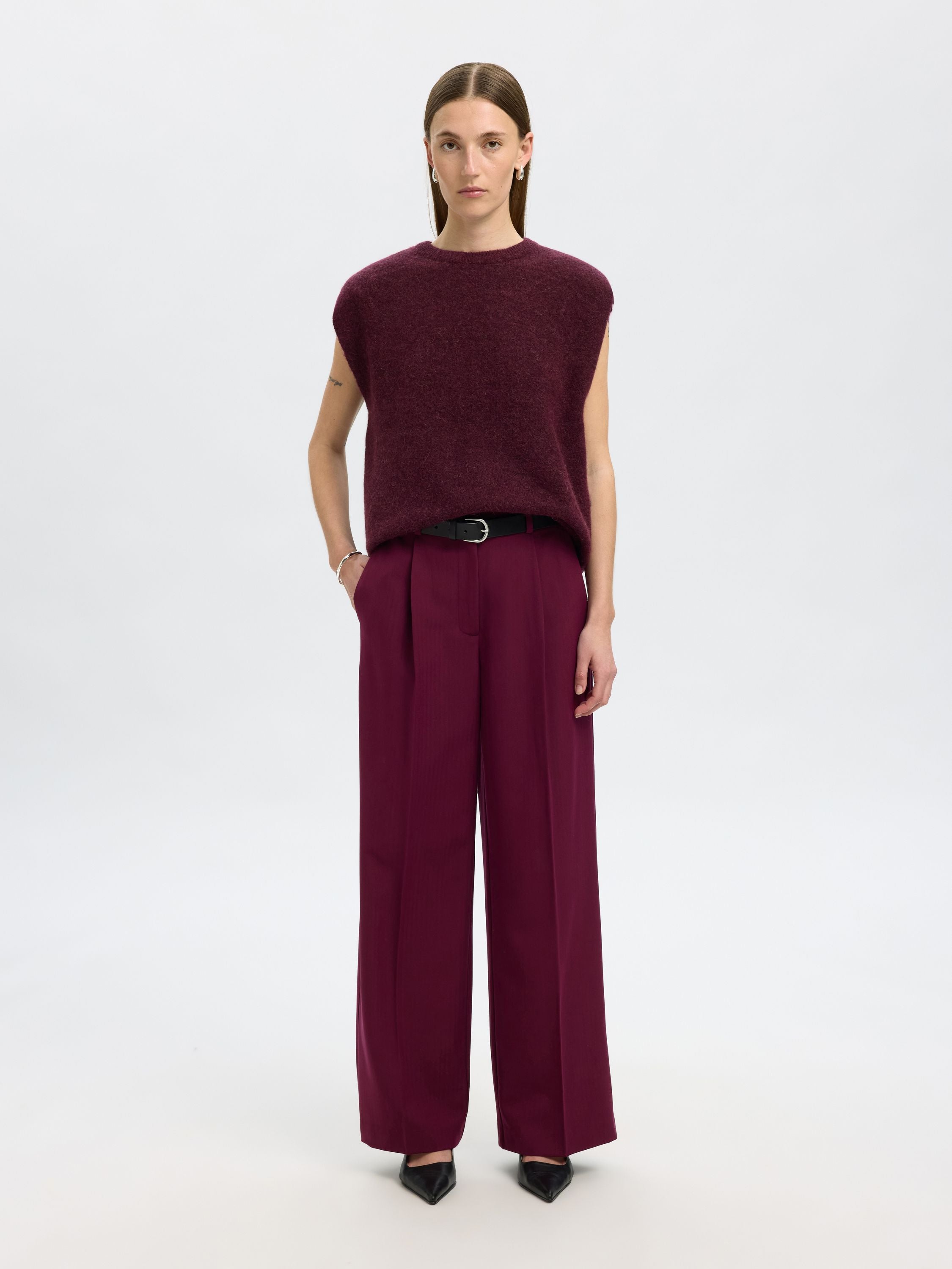Strick-Pullunder aus Wollmix - Fig/BLACK CORE - Rot