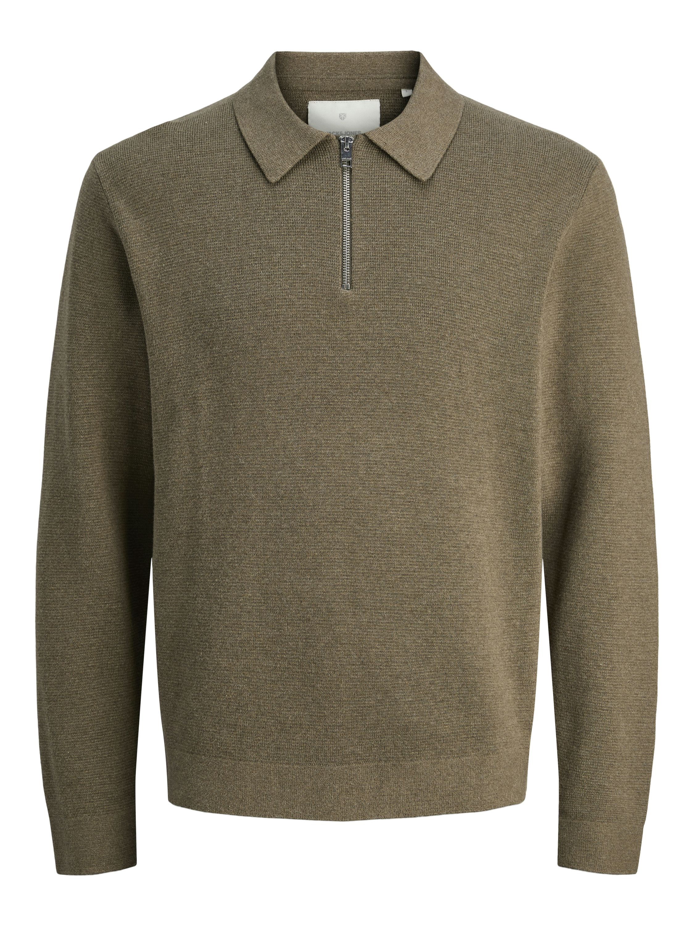 Strickpullover aus Baumwolle - Stone Gray/Melange - Grau