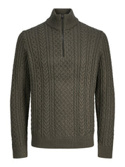 Strickpullover aus Baumwollmix - Black Olive - Grün