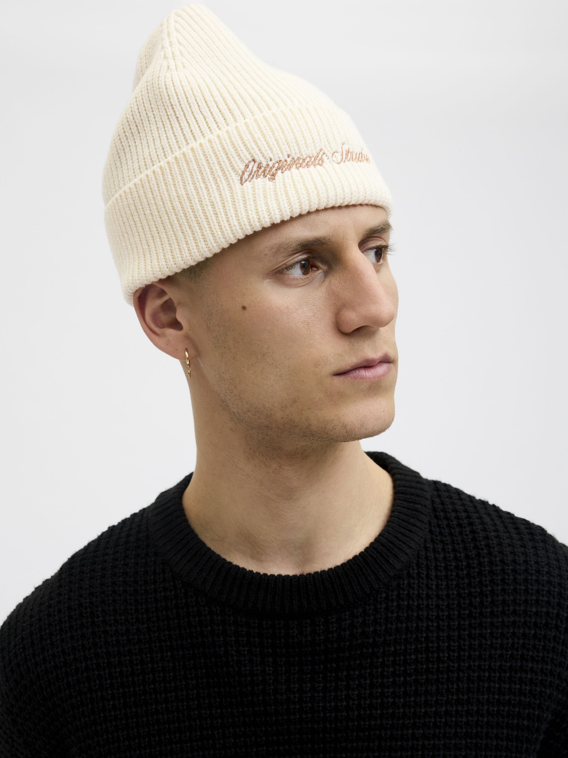 Strickmütze aus Baumwollmix - Antique White - Weiß