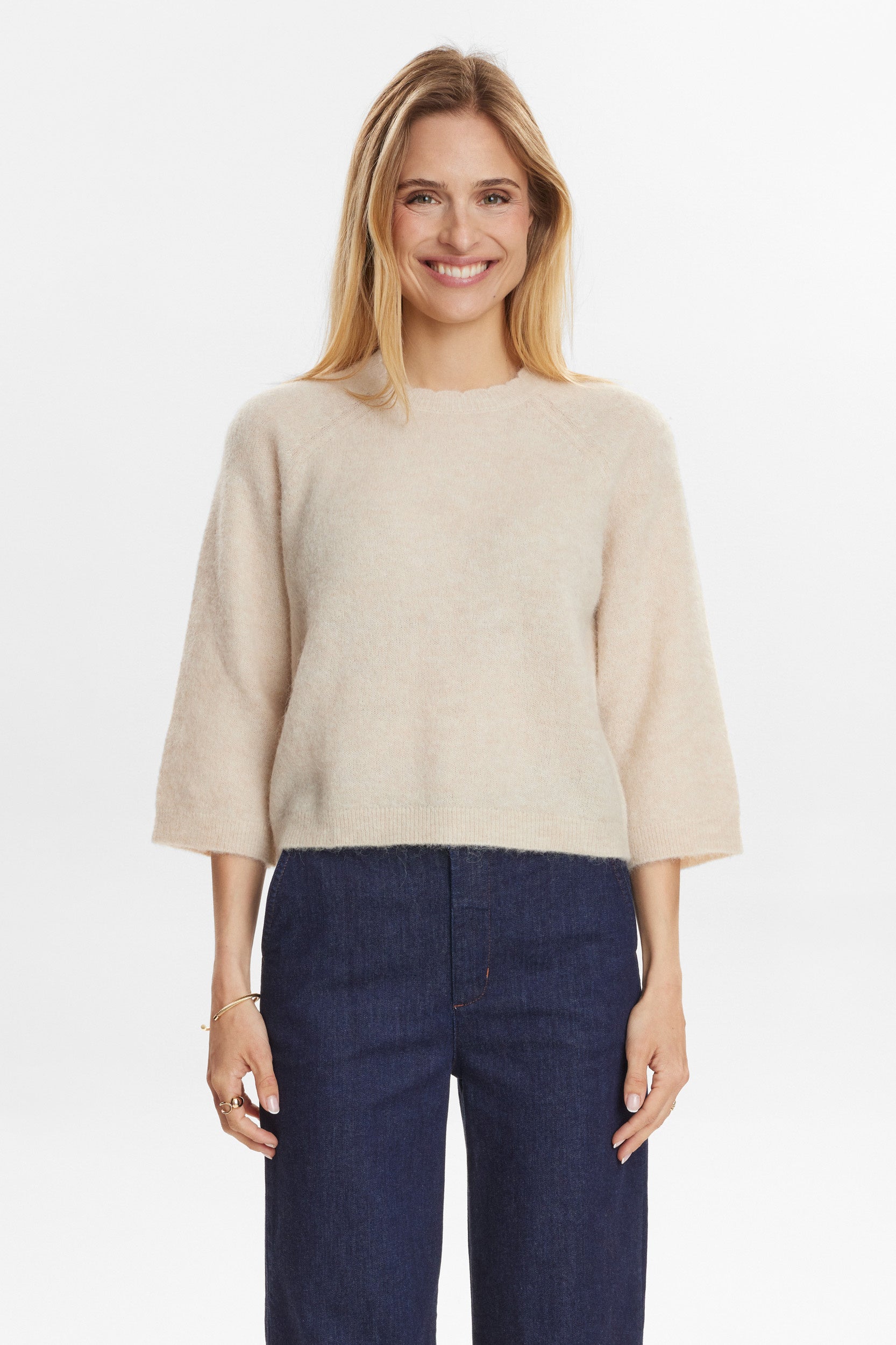 Strickpullover NURIETTE aus Wollmix - 0547 - Beige