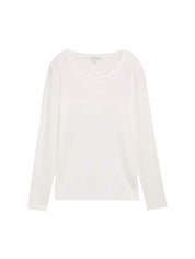 Langarmshirt - 10315-Whisper White - Weiß