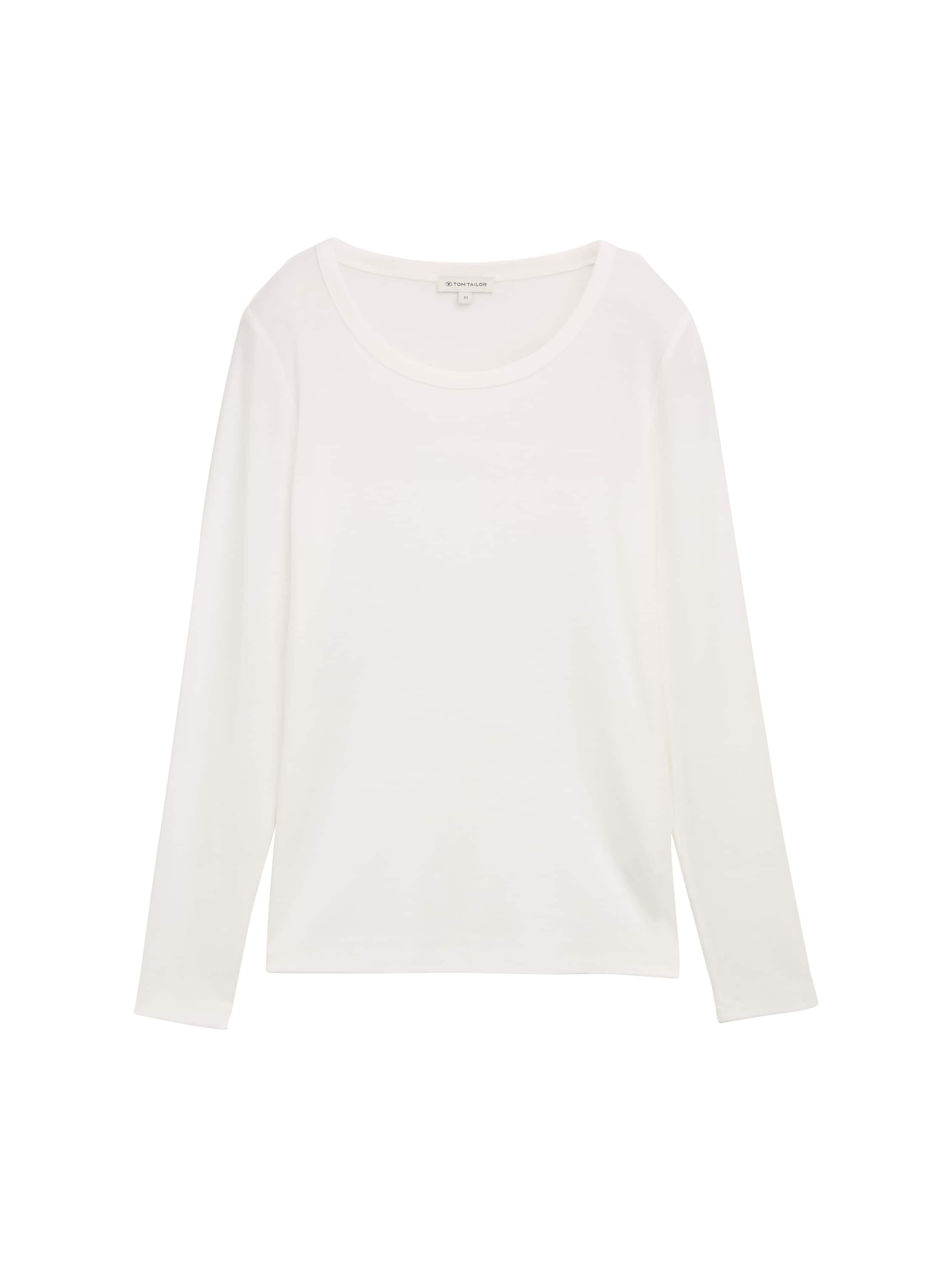 Langarmshirt - 10315-Whisper White - Weiß