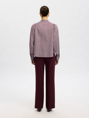 Hemdbluse Relaxed Fit aus Bio-Baumwolle - Fig/ANCIENT WATER - Violett