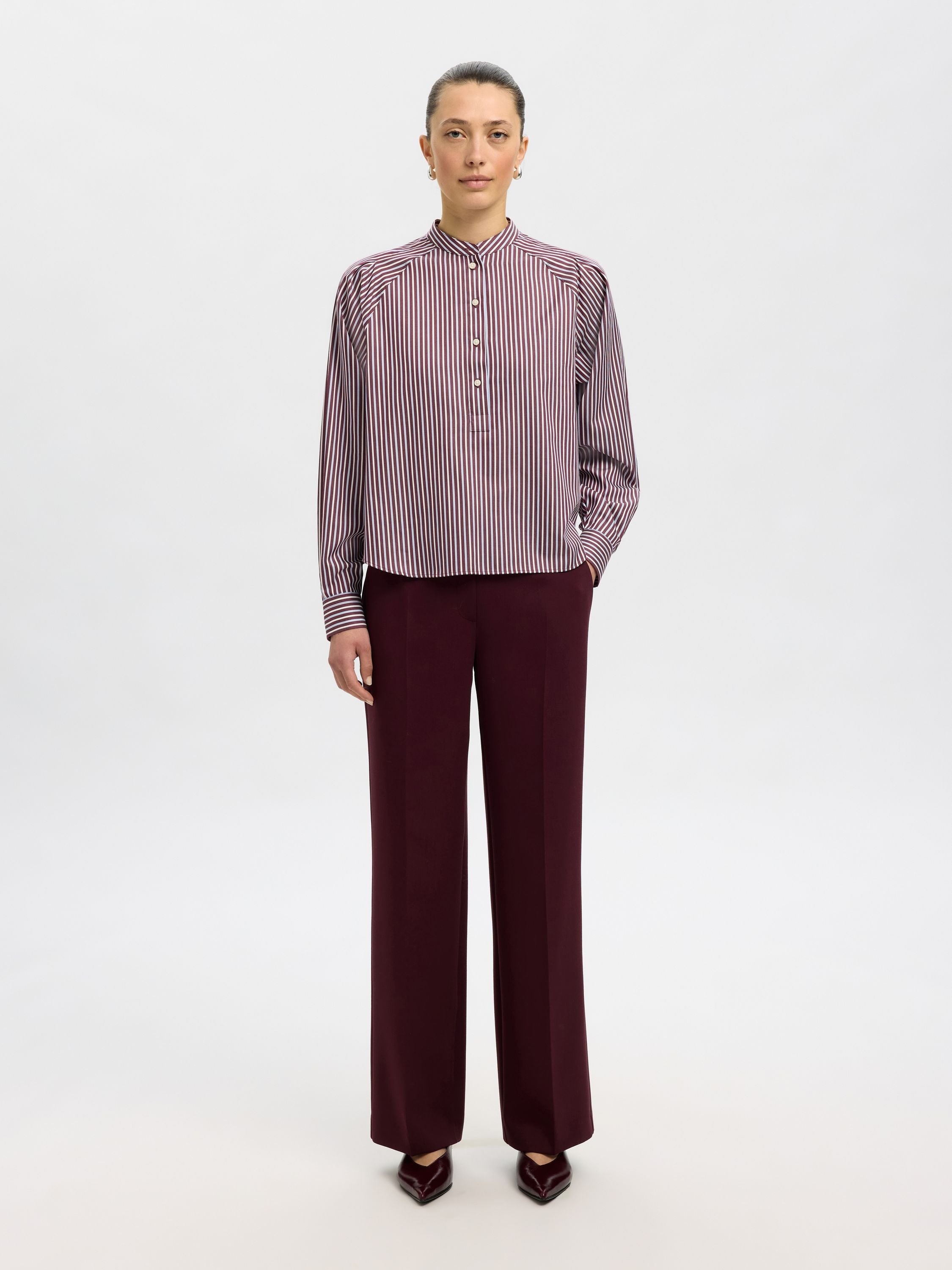 Hemdbluse Relaxed Fit aus Bio-Baumwolle - Fig/ANCIENT WATER - Violett