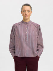 Hemdbluse Relaxed Fit aus Bio-Baumwolle - Fig/ANCIENT WATER - Violett
