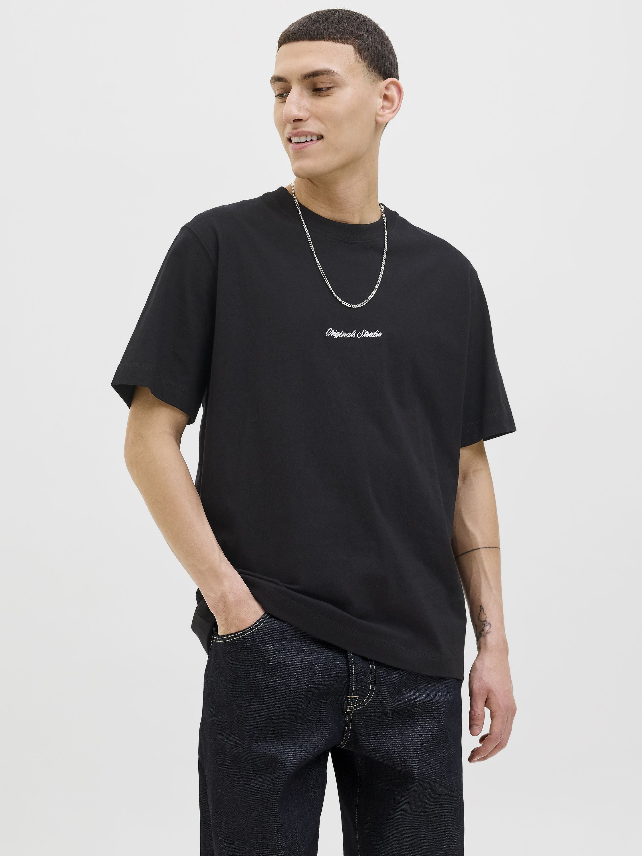 T-Shirt aus Baumwolle - Black - Schwarz