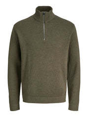 Strickjacke aus Baumwolle - Stone Gray/Melange - Khaki
