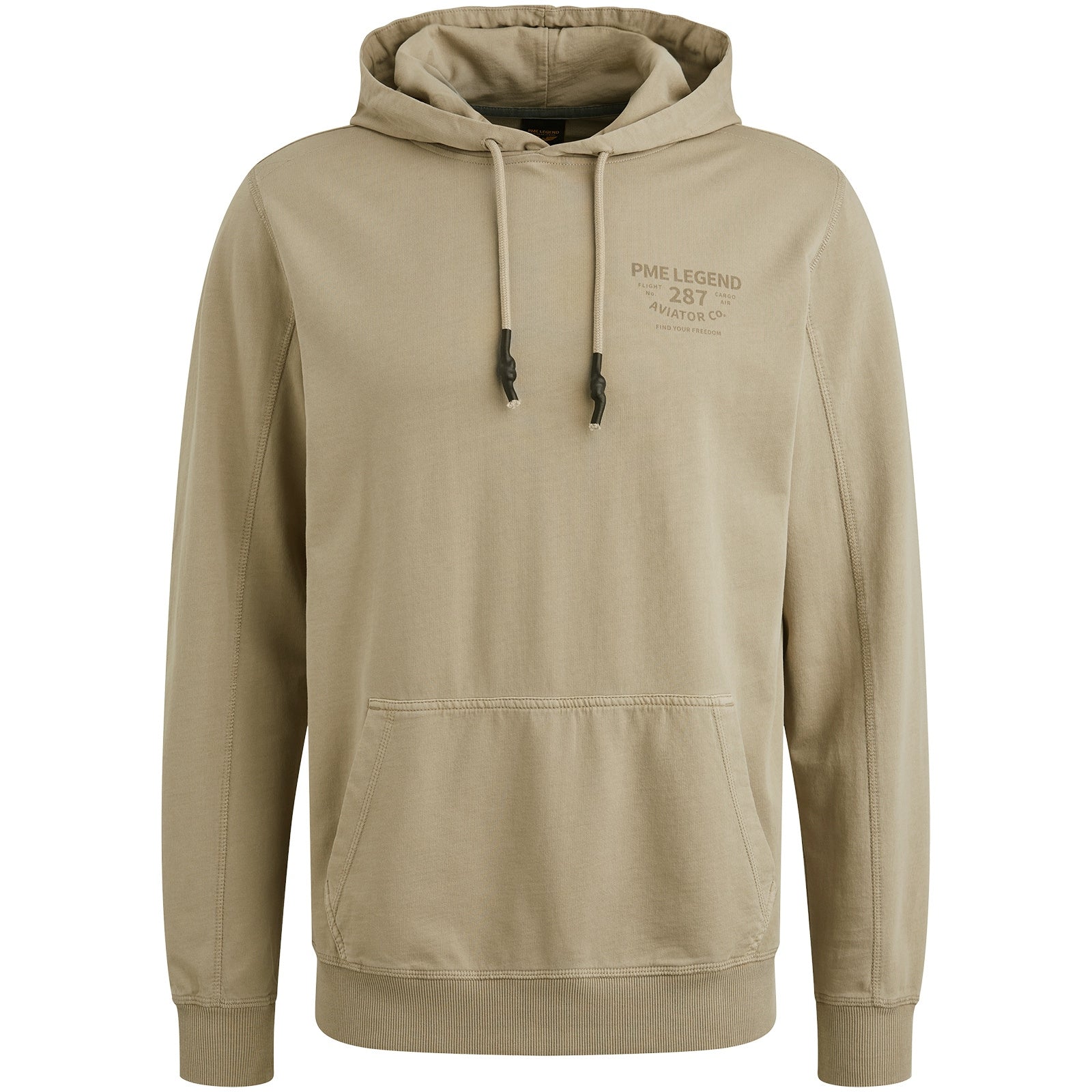 Sweathoodie aus Baumwolle - 6391-Silver Sage - Beige