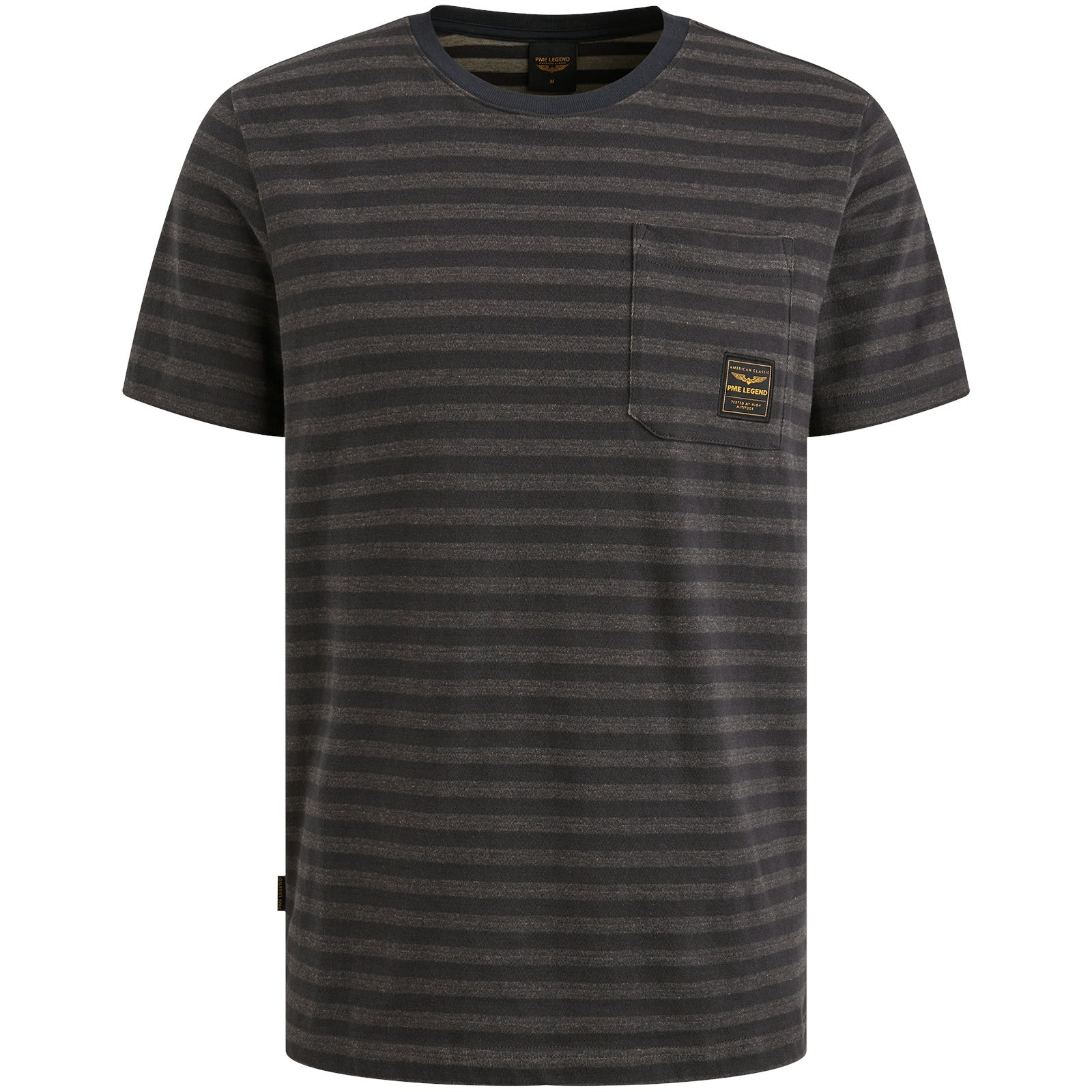 T-Shirt gestreift aus Baumwolle - 9140-Obsidian - Grau
