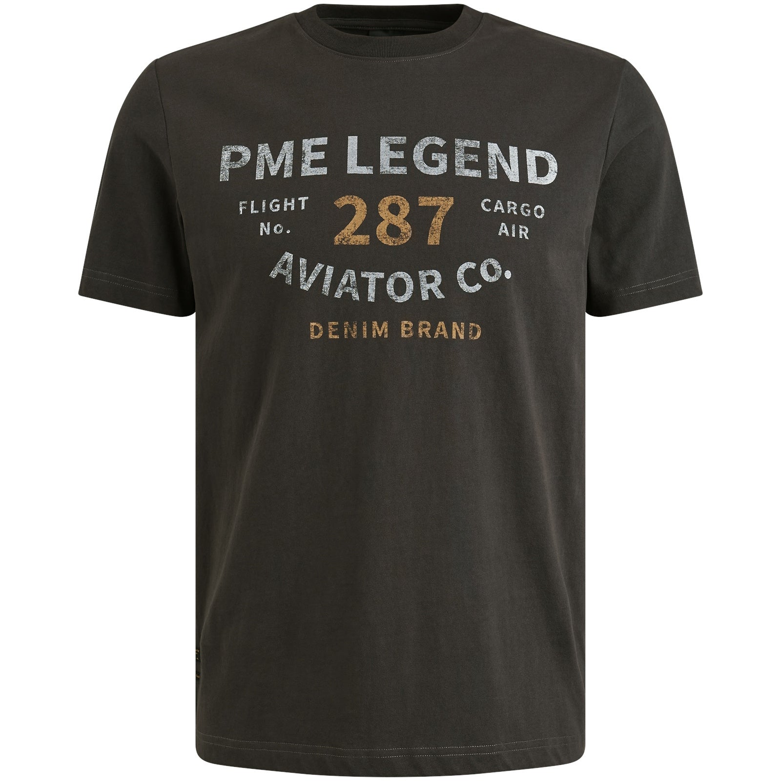 T-Shirt aus Baumwolle - 9140-Obsidian - Grau