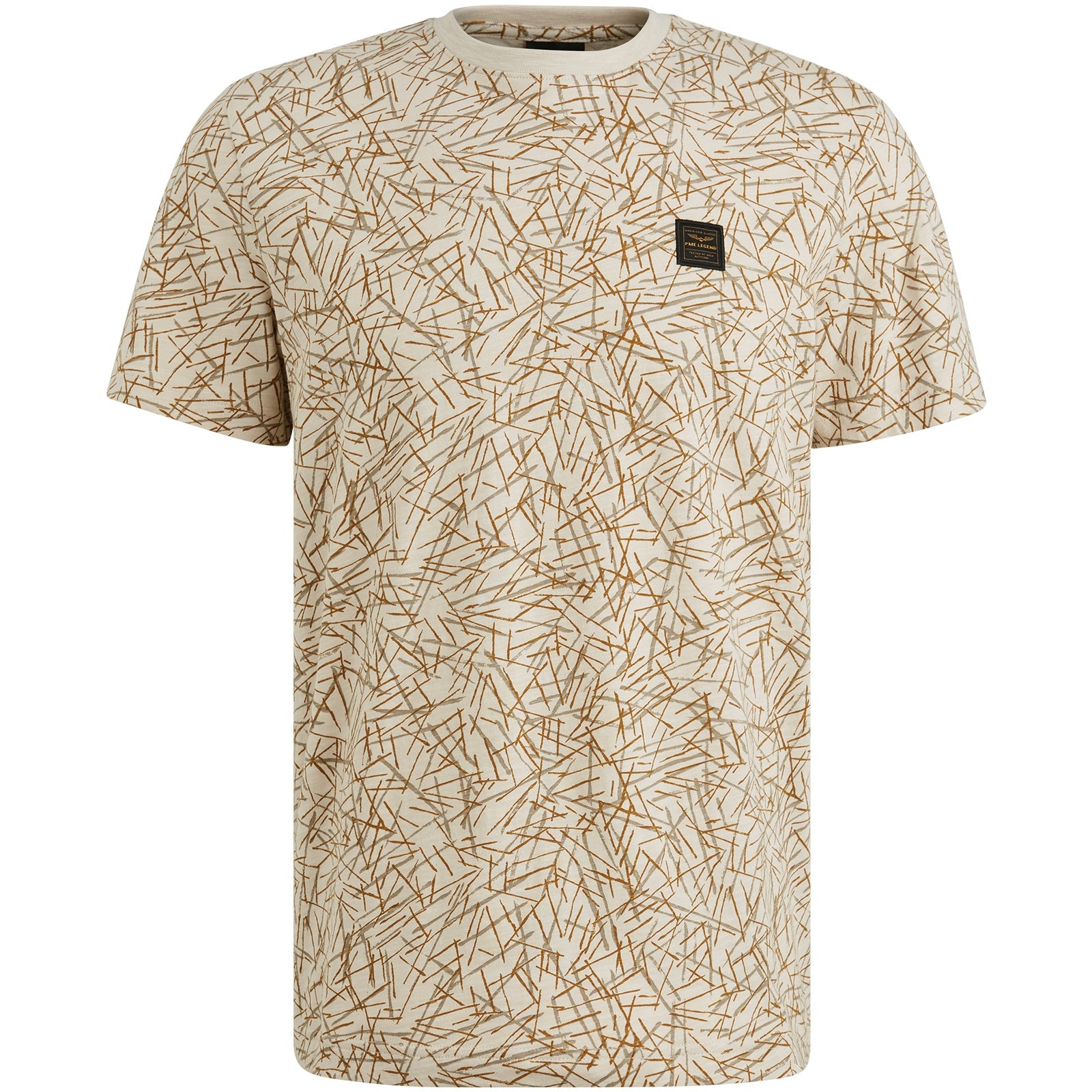 T-Shirt gemustert aus Baumwolle - 7011-Birch - Beige