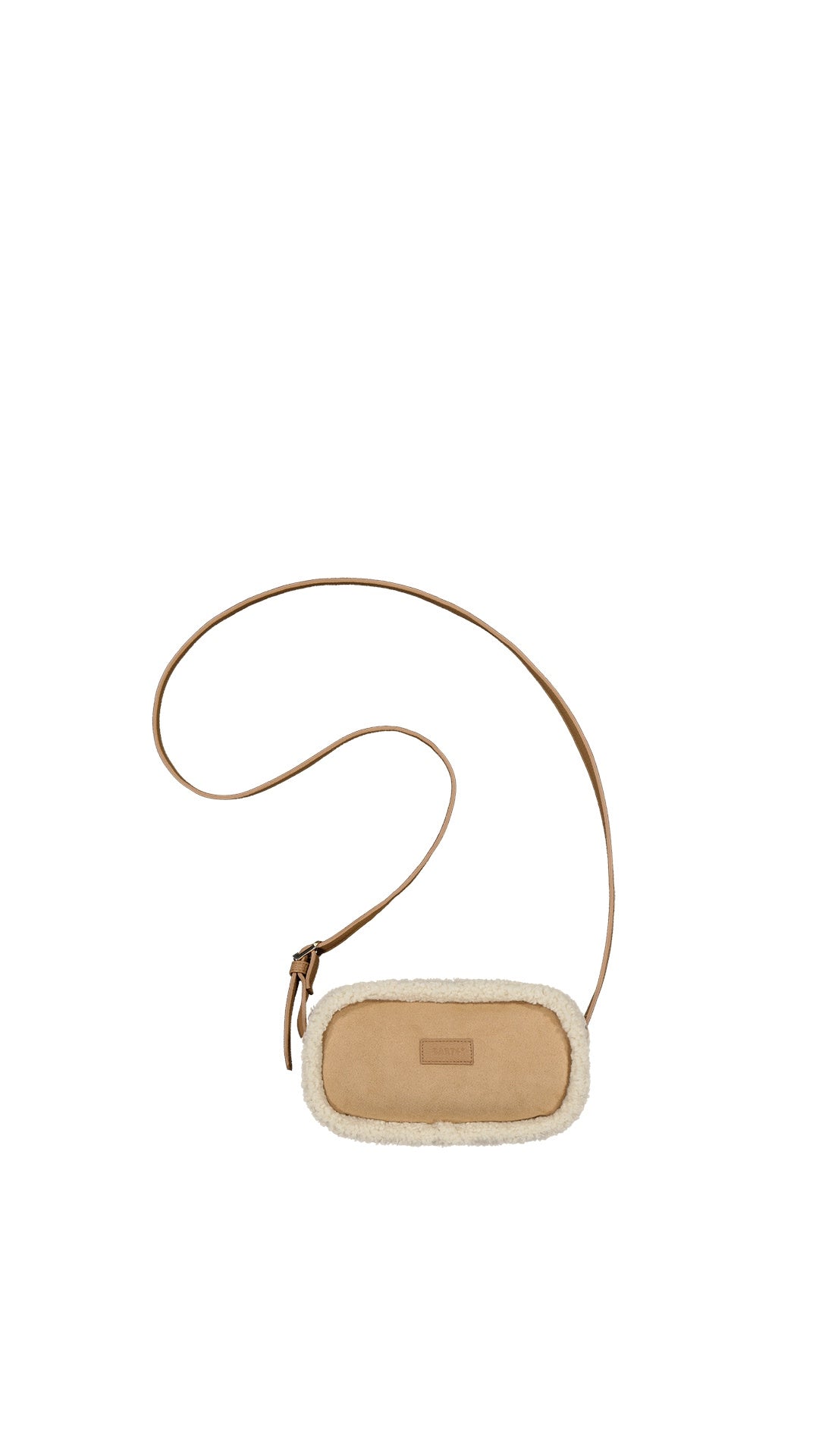 Umhängetasche aus Lammfellimitat - light brown - Beige