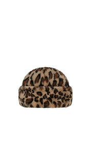 Mütze aus Kunstpelz - print brown - Beige