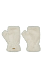 Fingerlose Handschuhe BRITAMU aus Kunstpelz - cream - Creme