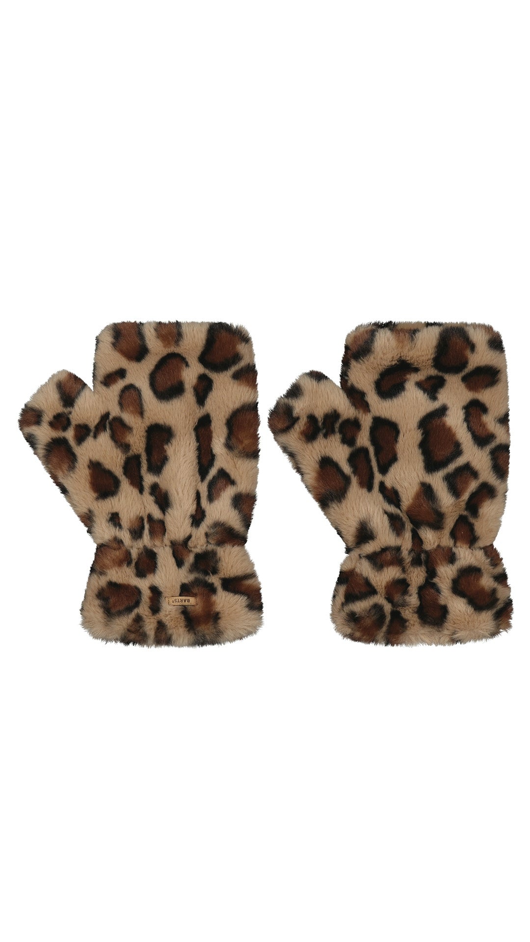 Fingerlose Handschuhe BRITAMU aus Kunstpelz - print brown - Braun