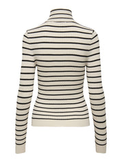 Strickpullover mit Rollkragen - Whitecap Gray/Black Small Stri - Weiß