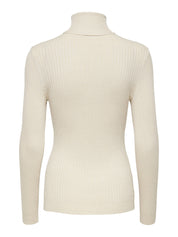 Strickpullover mit Rollkragen - Pumice Stone/W. MELANGE - Creme