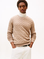 Feinstrickpullover mit Musterung - AFE-BEIGE - Braun