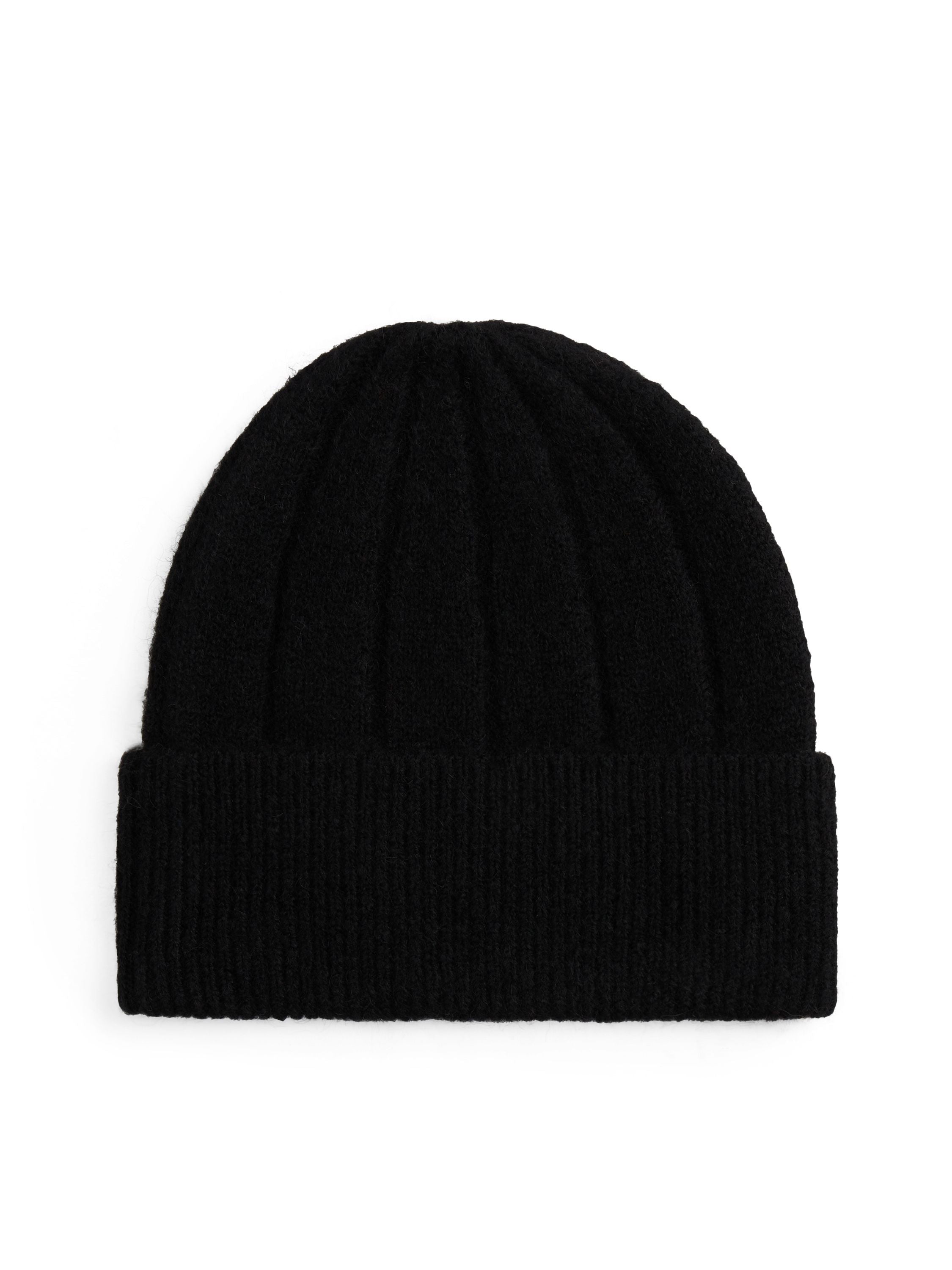 Strickmütze mit Umschlag - BDS-BLACK - Schwarz