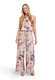 Jumpsuit Maxi floral - 1847-Cream/Dark Red - Beige