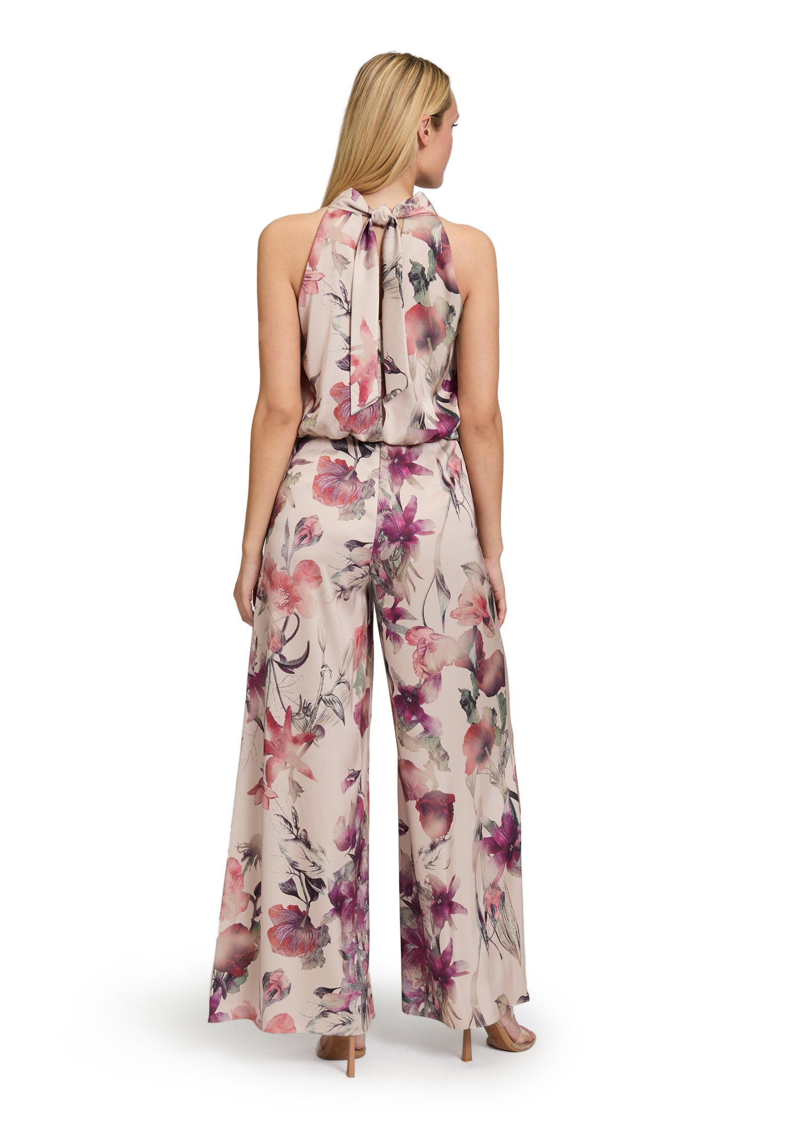Jumpsuit Maxi floral - 1847-Cream/Dark Red - Beige