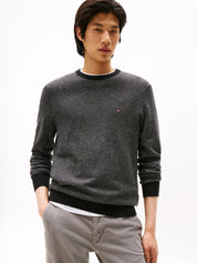 Strickpullover aus Baumwolle - 0IM-GREY - Schwarz
