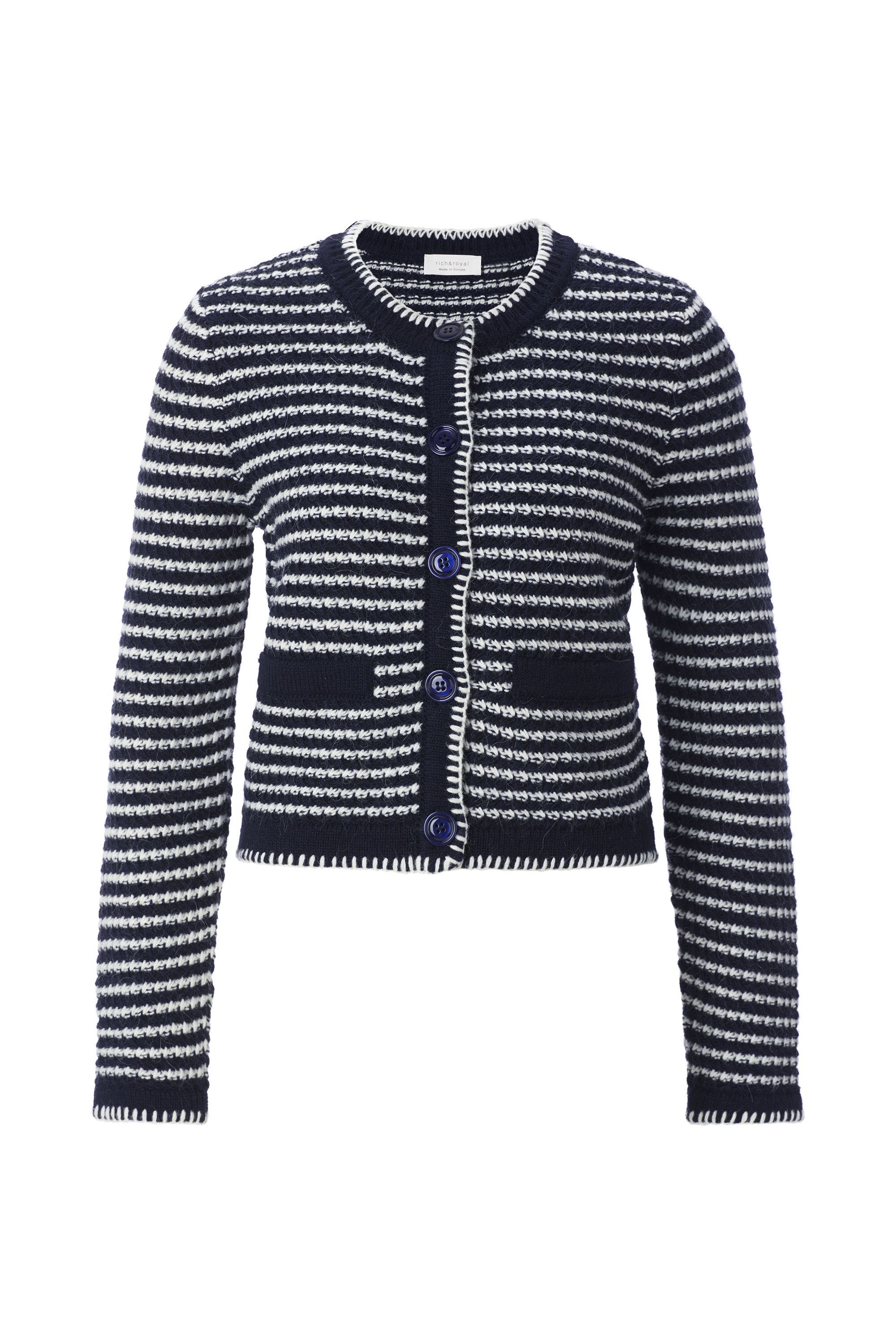 Cardigan# - 781-midnight blue - Blau | Weiß