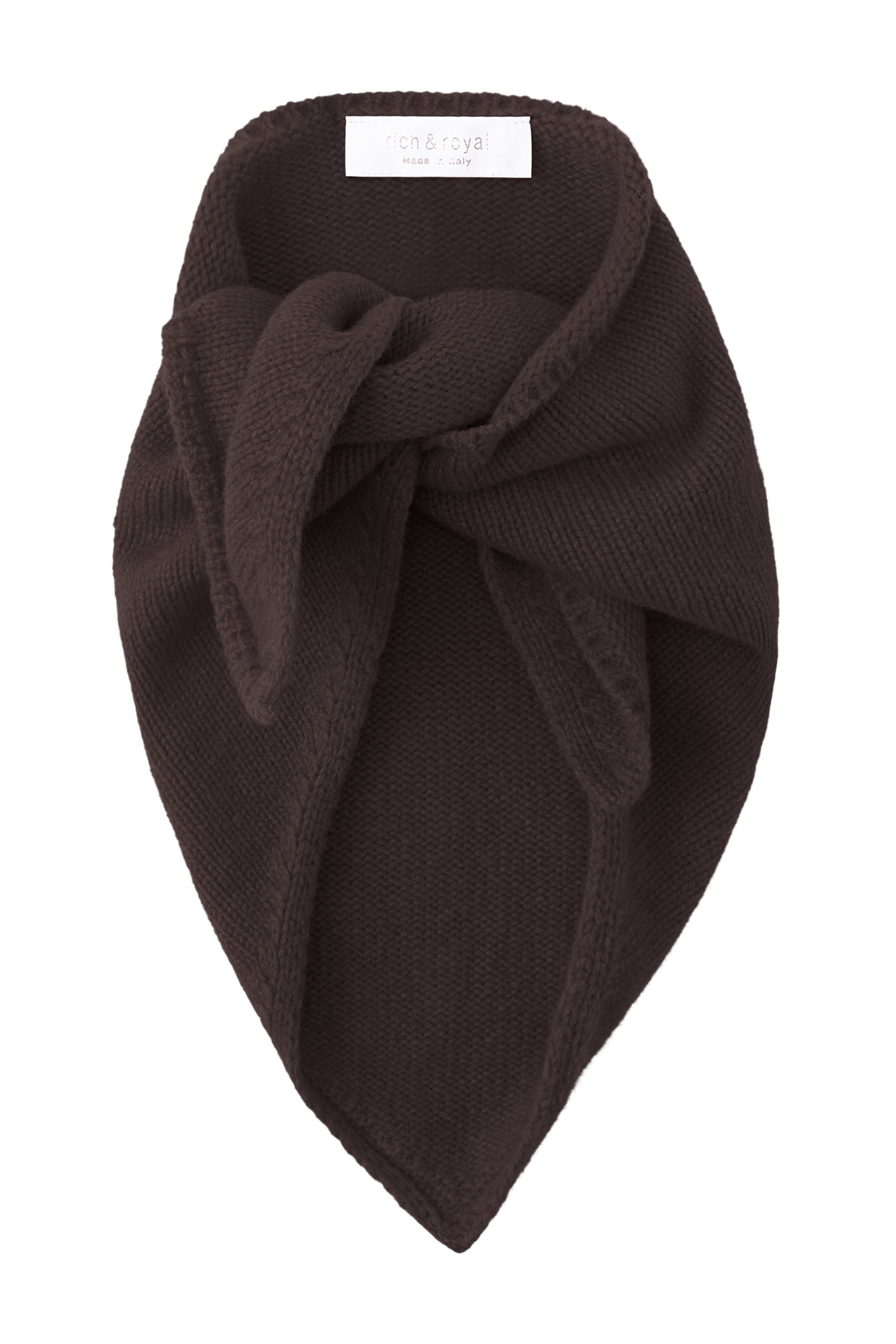Dreiecksschal aus Wollmix - 285-dark chocolate - Braun