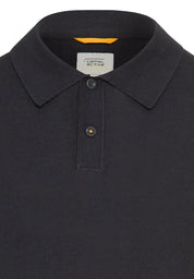 Leichtes Strick-Polo aus reiner Baumwolle - 48-Dark Navy - Blau