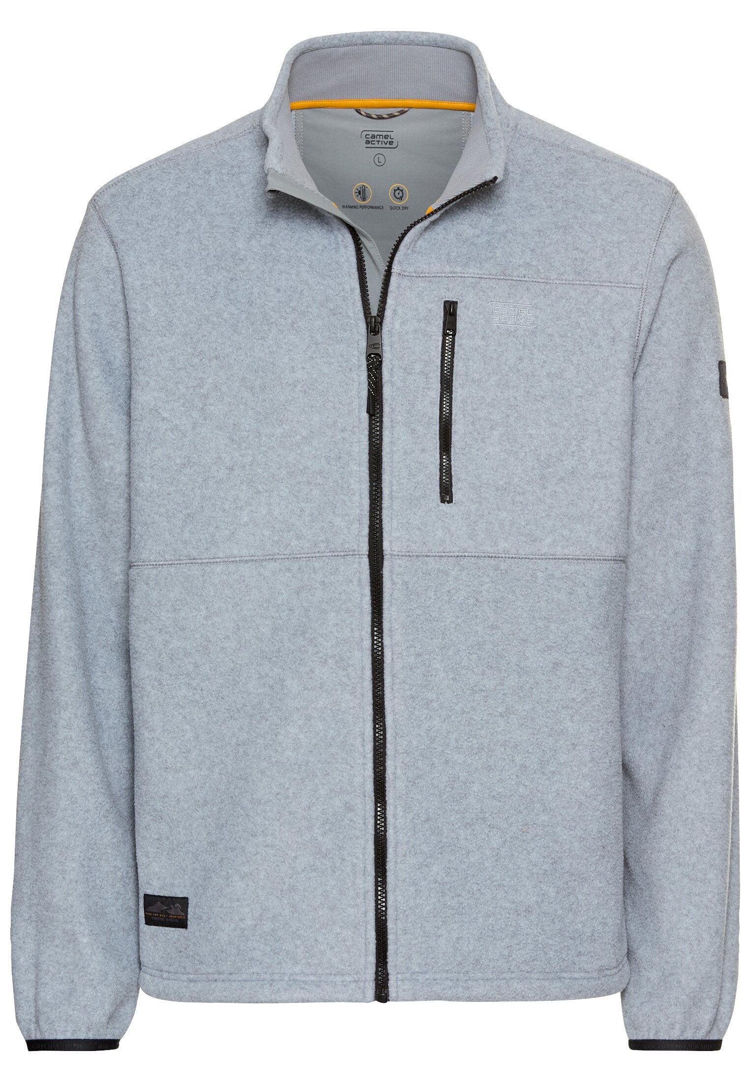 Fleecejacke mit Stehkragen - 06-Stone Gray - Grau