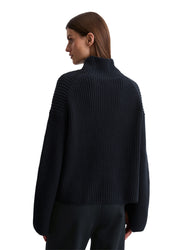 Strickpullover aus Baumwolle - 888-deep night blue - Blau