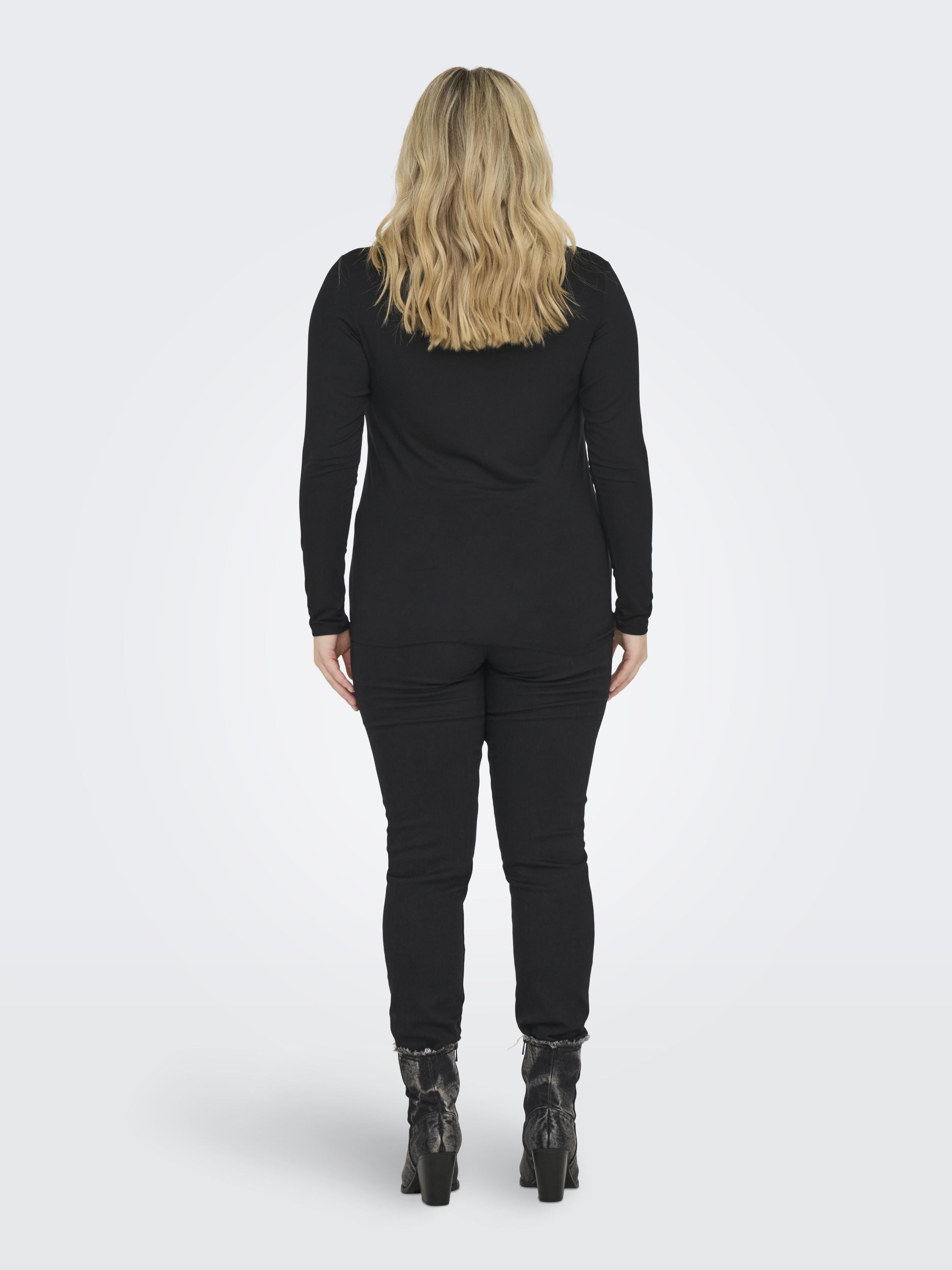 Langarmshirt aus Viskose - Black - Schwarz