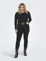 Langarmshirt aus Viskose - Black - Schwarz