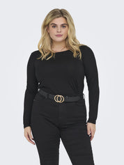 Langarmshirt aus Viskose - Black - Schwarz