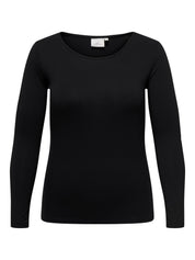 Langarmshirt aus Viskose - Black - Schwarz