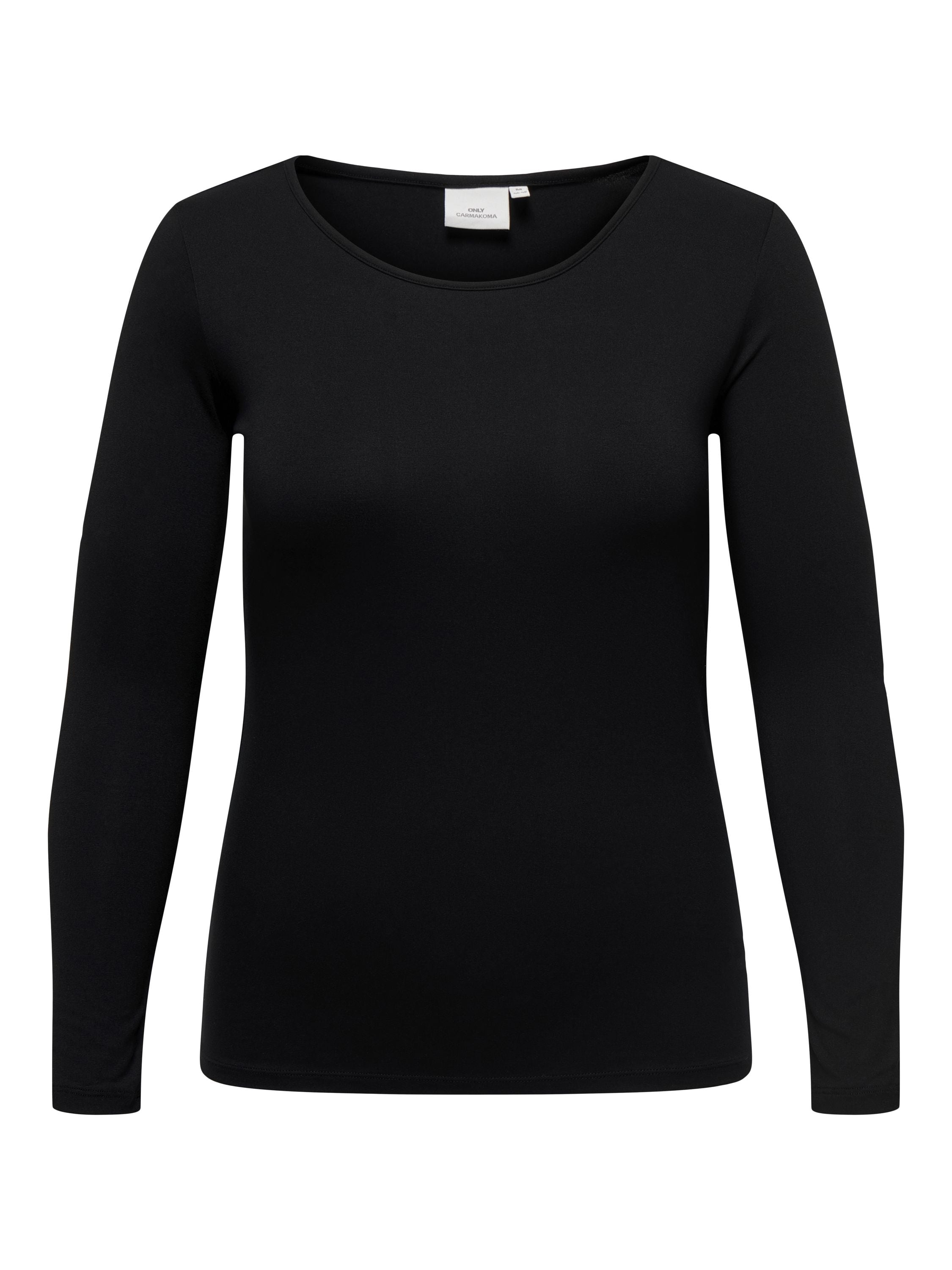 Langarmshirt aus Viskose - Black - Schwarz