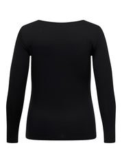 Langarmshirt aus Viskose - Black - Schwarz