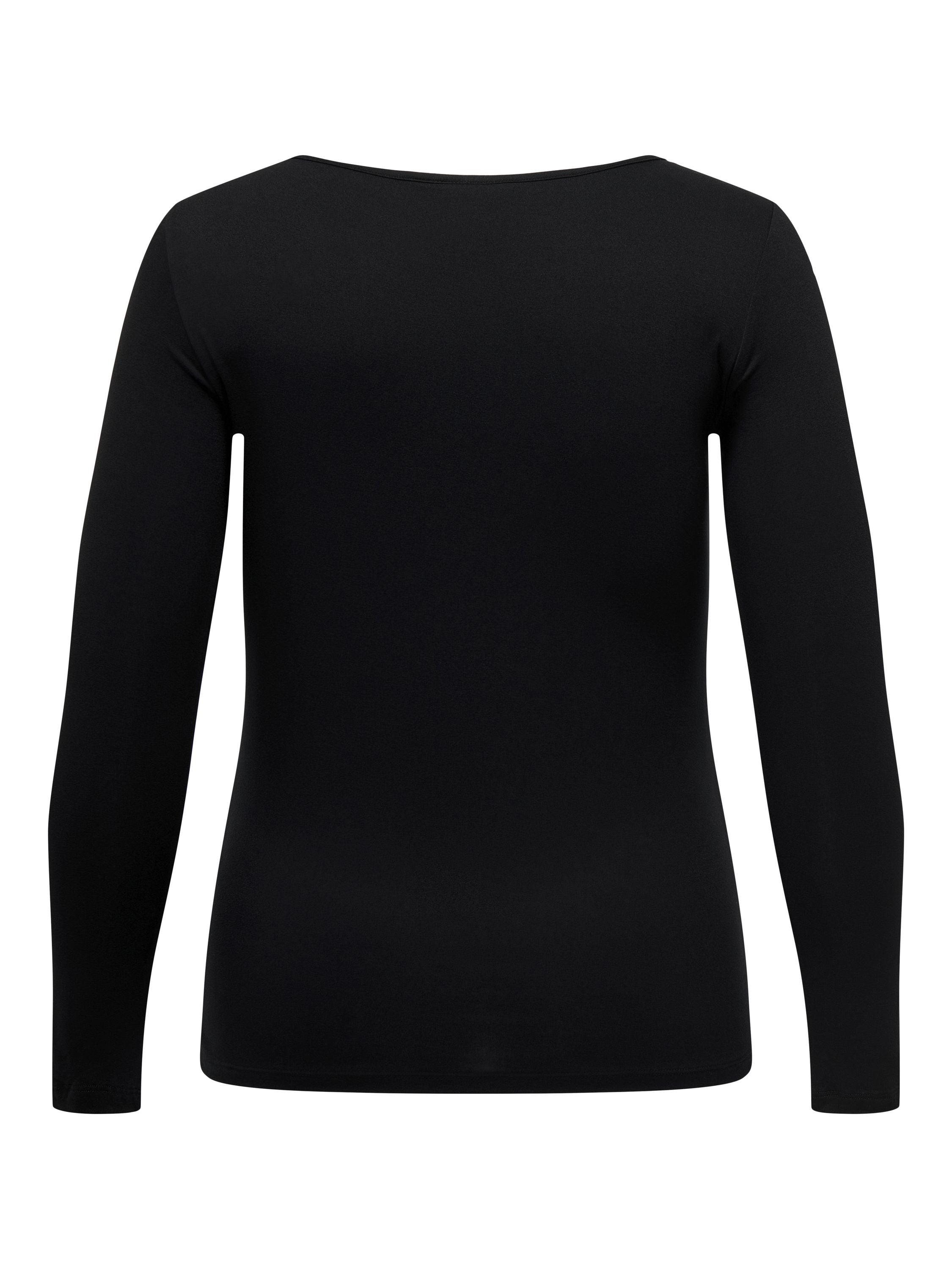 Langarmshirt aus Viskose - Black - Schwarz