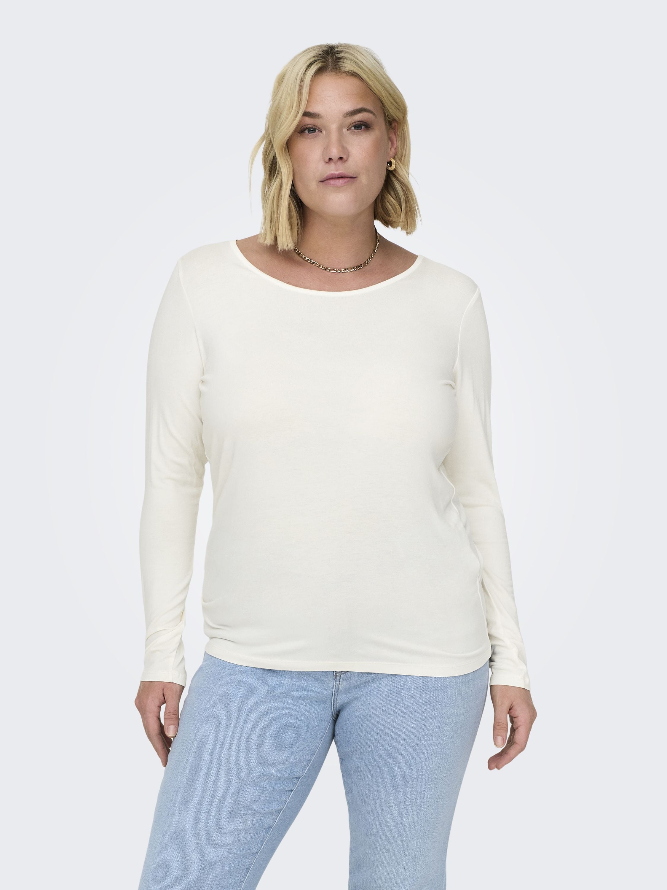 Langarmshirt aus Viskose - Cloud Dancer - Weiß
