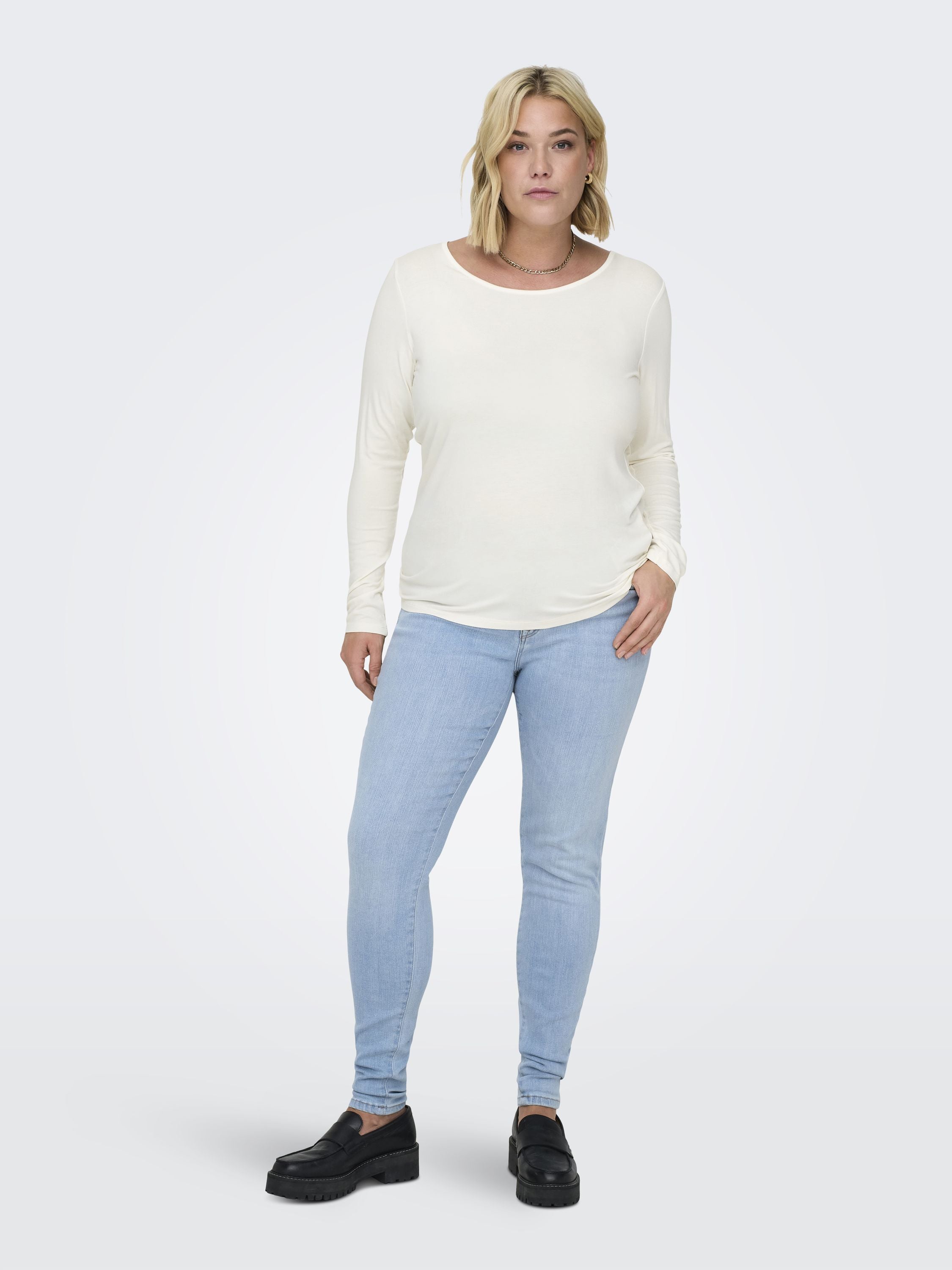 Langarmshirt aus Viskose - Cloud Dancer - Weiß