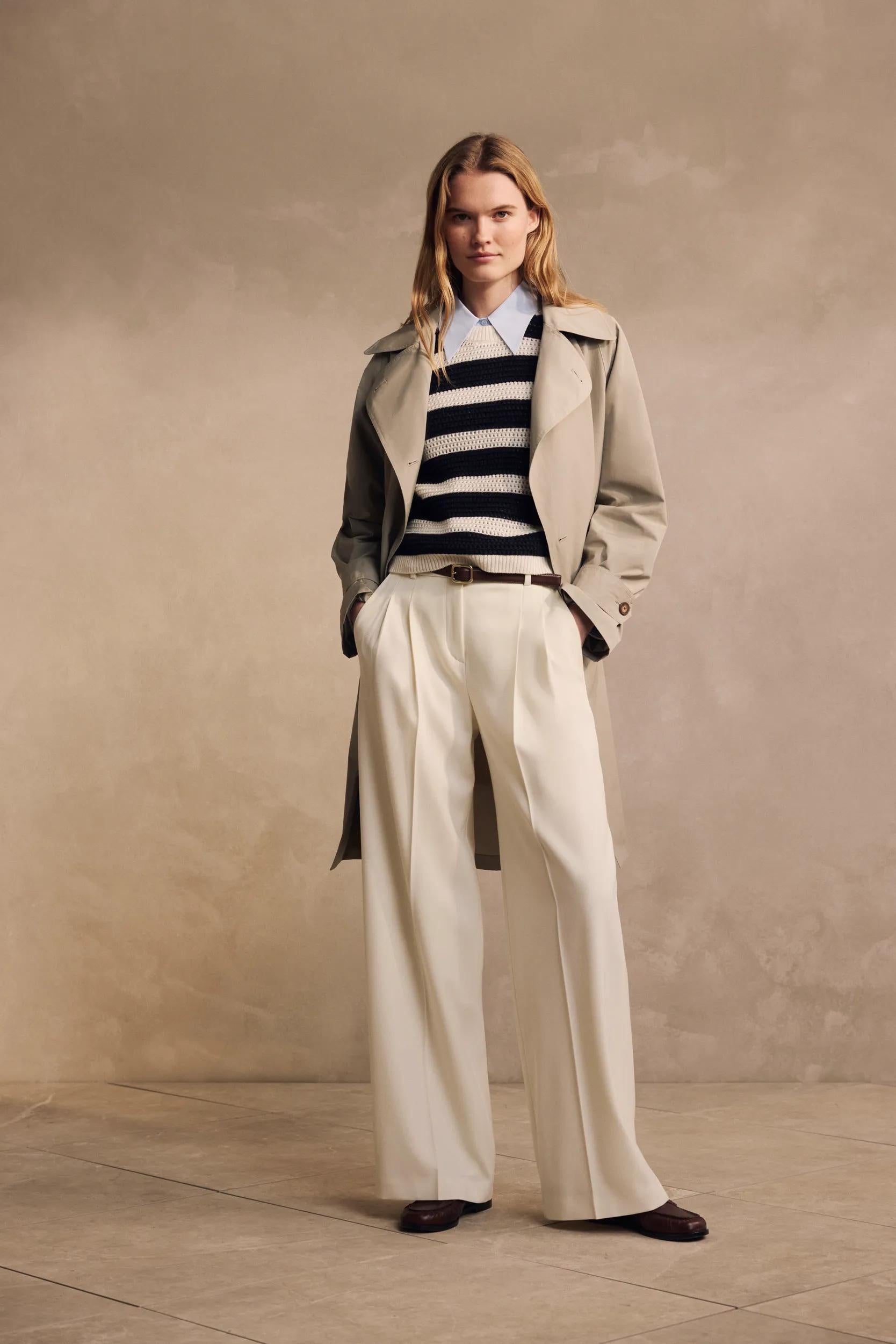 Faltenhose Wide Leg - Open White 118 - Weiß