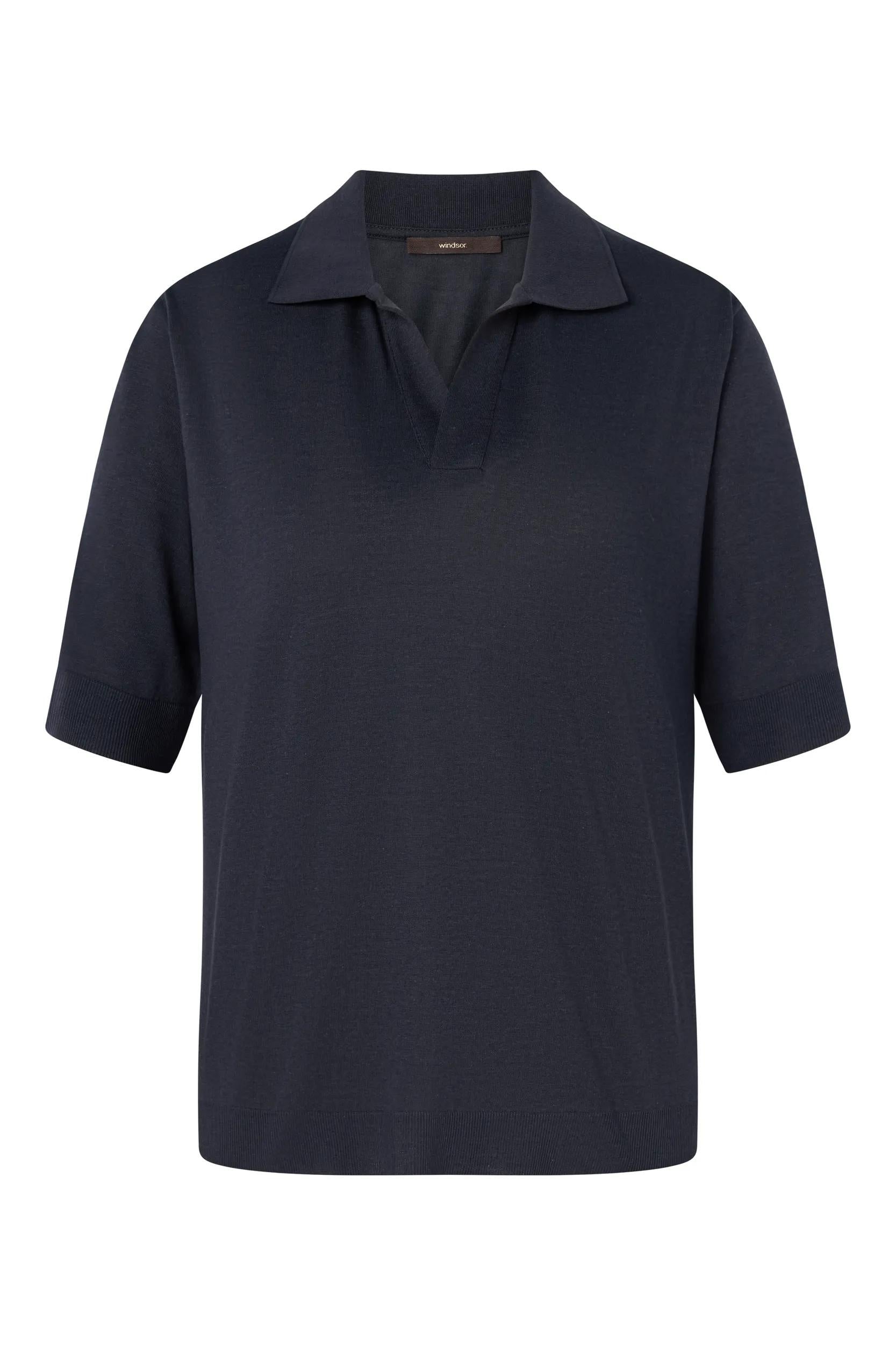 Poloshirt aus Lyocellmix - Navy 415 - Blau