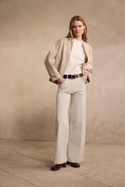 Wolljacke mit Stehkragen - Open Brown 248 - Beige